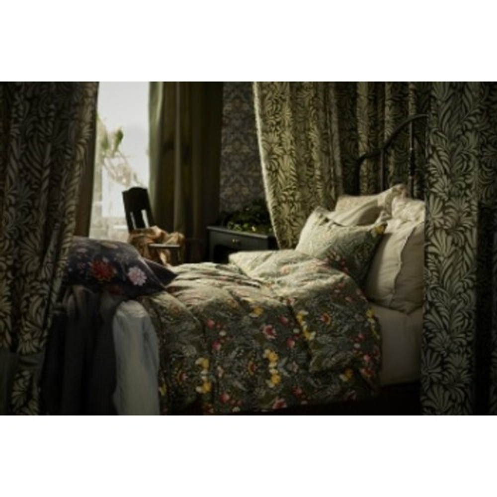 IKEA KARRDUNORT Duvet Cover Green Wildflowers Floral Full Queen Piped Edge - Picture 8 of 8
